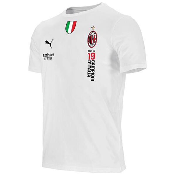 AC Milan 19 campionI d'italia milanposts maglia maglia da calcio uomo bianco top kit 2022-2023